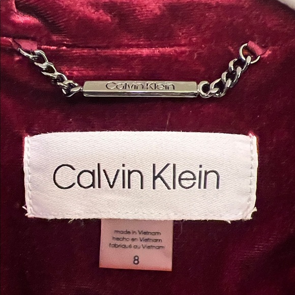 Calvin Klein Red Velvet Blazer Jacket, Women’s Size 8 - Picture 3 of 7